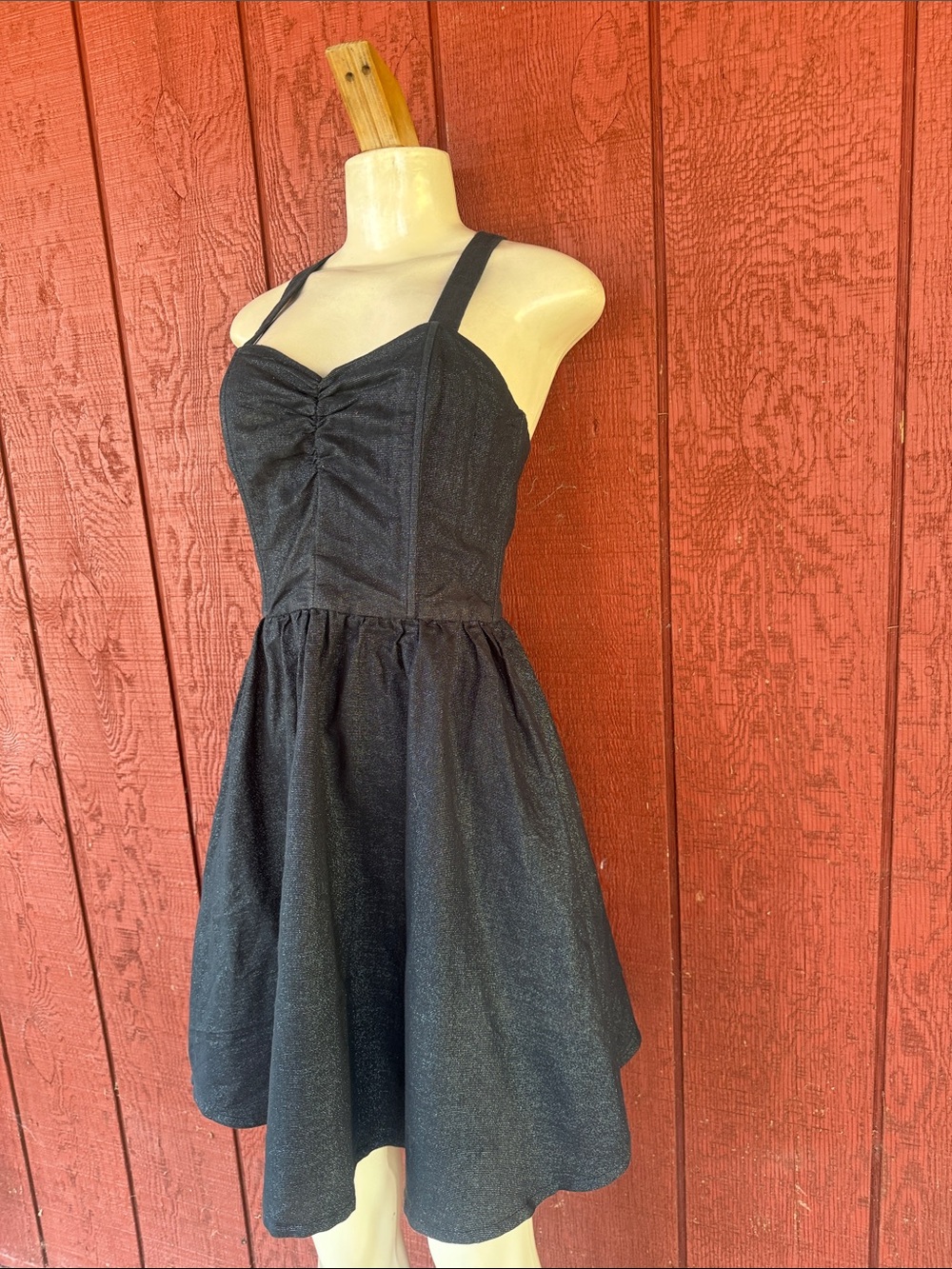 Jack by BB Dakota Black Sparkle Halter Dress S